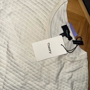 Theory Women's Textured White Short Sleeve Top